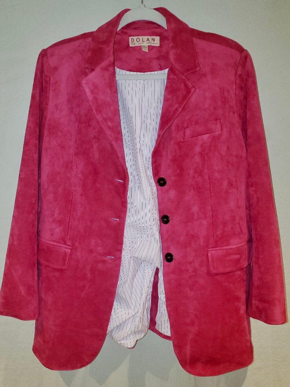 Dolan Pink Faux Suede Boyfriend Blazer Small